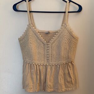 Old Navy Cream Crochet Camisole Top